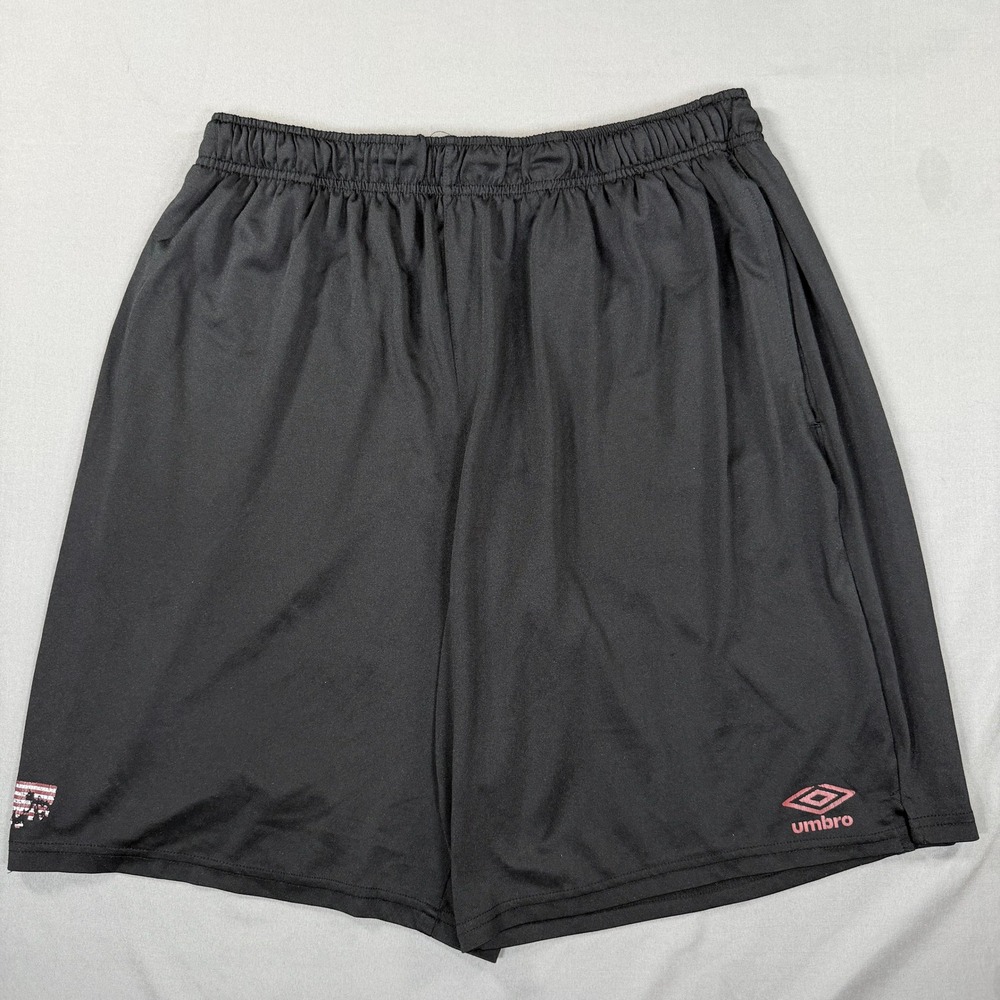 Umbro Men's XL Black Athletic Shorts Drawstring Pockets Stretch Training Gym USA